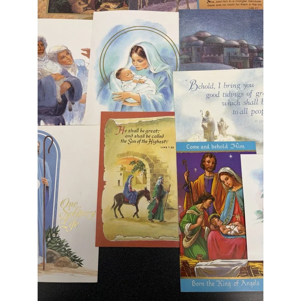 Vintage Christmas Cards Fronts ONLY Nativity Scrapbooking Crafts Lot of 50+
